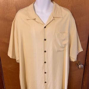 Tommy Bahama pale yellow button down mens shirt